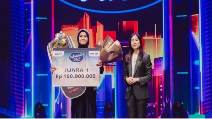 Salma keluar sebagai pemenang Indonesian Idol 2023. (Instagram @indonesianidolid)