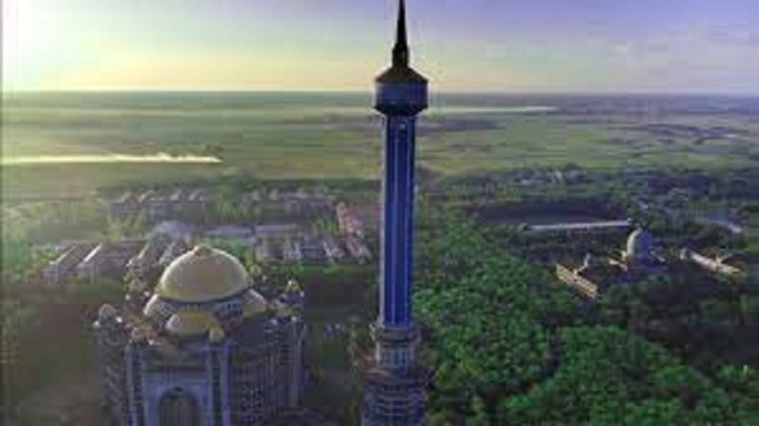 Menara di Al Zaytun yang diperkirakan merupakan menara masjid tertinggi ketiga di dunia. (Radar Cirebon-DNN)