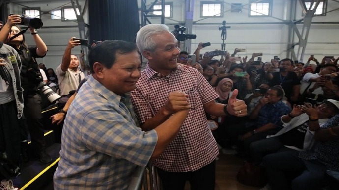 Prabowo Subianto dan Ganjar Pranowo mulai diposisikan dengan beberapa nama calon wakil presiden.(Foto/Instagram/@prabowo)