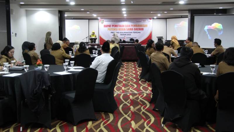 Rapat pemetaan dan pembahasan potensi kerja sama daerah di Palangka Raya, Selasa (25/2/2025). (MMCKALTENG)