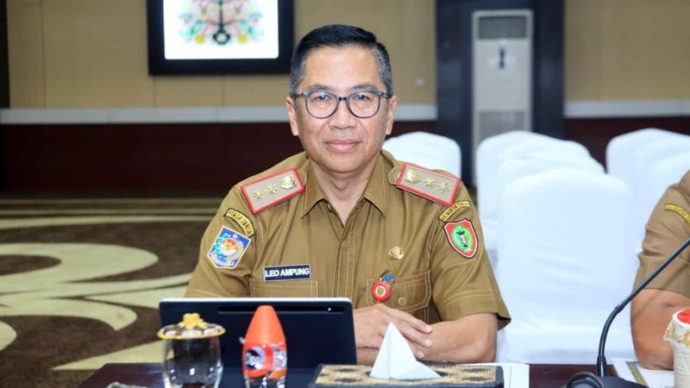 Kepala Bapperida Provinsi Kalteng Leonard S. Ampung di Aula Jayang Tingang, Kantor Gubernur Kalteng, Senin (24/2/2025). (MMCKALTENG)