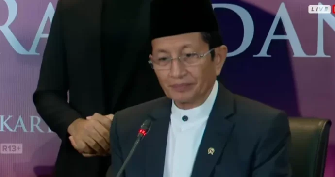 Menteri Agama Nasaruddin Umar menyampaikan hasil Sidang Isbat.