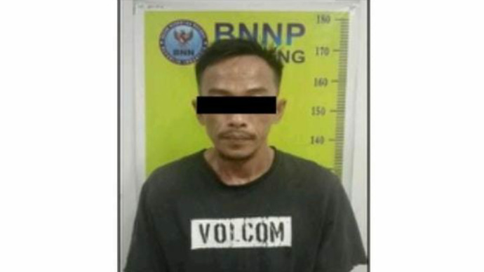 Tersangka DNS kepemilikan sabu 0,96 gram. (Foto BNNP Kalteng)