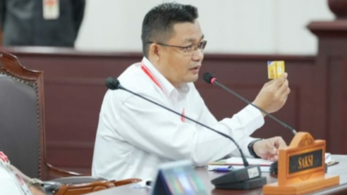 Ketua Tim Pemenangan Paslon nomor urut 2, Riko Porwanto, saat menghadiri sidang di MK Jakarta. (FOTO: TANGKAP LAYAR)