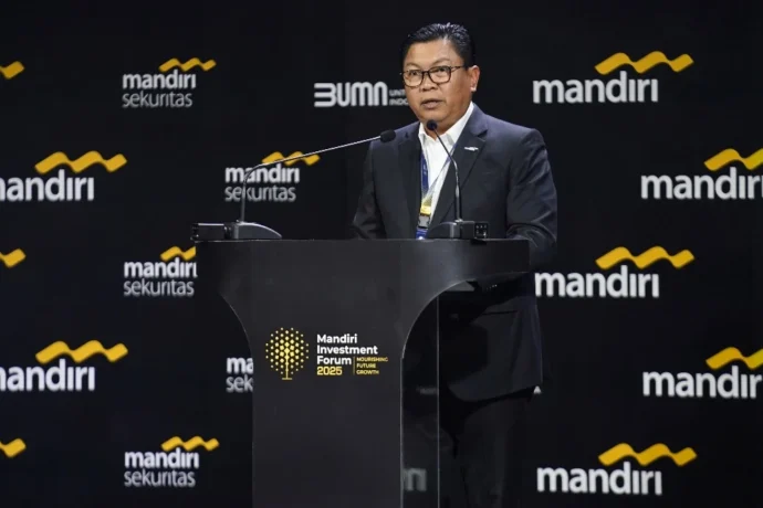 Direktur Utama Bank Mandiri Darmawan Junaidi menegaskan pihaknya terus berkomitmen memperluas dukungan bagi investasi strategis di seluruh Indonesia. (Doc Bank Mandiri)