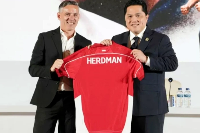John Herdman dan Erick Thohir (Antara)