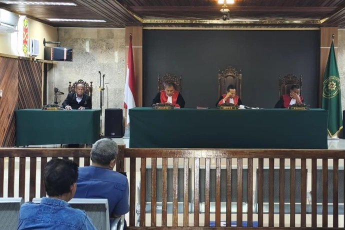Sidang putusan tingkat banding di Pengadilan Tinggi Palangka Raya, Senin (2612026). (Foto Ist)