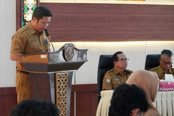 Sosialisasi Sistem Informasi Rencana Umum Pengadaan (SIRUP) Tahun Anggaran 2026 di Aula Bappedalitbang Kabupaten Lamandau, Kamis (151). (FOTO BIBPROKALTENG.CO)