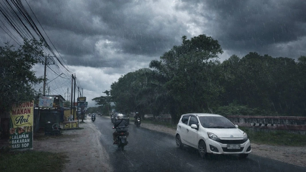 Kondisi cuaca mendung di Kota Palangka Raya. (Jefrie/Prokalteng.co)