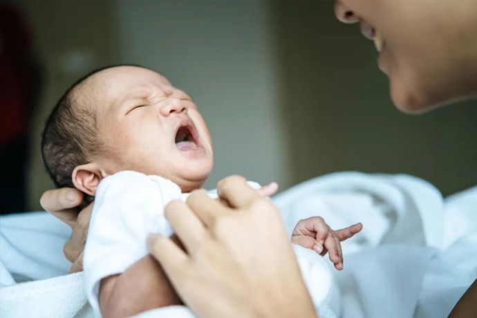 Ilustrasi bayi menangis