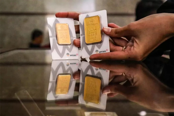 Ilustrasi emas antam.