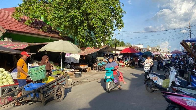Suasana kawasan Pasar Besar Kota Palangka Raya, Jalan Jawa. (Anandri/Prokalteng.co)