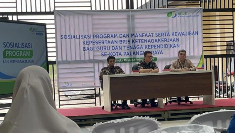 Suasana kegiatan sosialisasi program perlindungan sosial ketenagakerjaan yang digelar bersama BPJS Ketenagakerjaan Cabang Palangka Raya. (Disdik Kota Palangka Raya untuk Prokalteng.co)