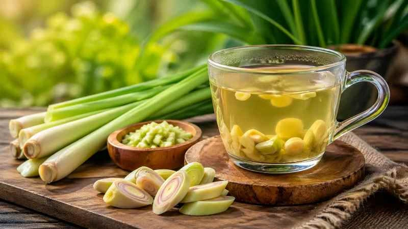 Minuman herbal serai hangat disajikan segar, dikenal sebagai minuman alami yang menyegarkan sekaligus membantu menjaga daya tahan tubuh.
