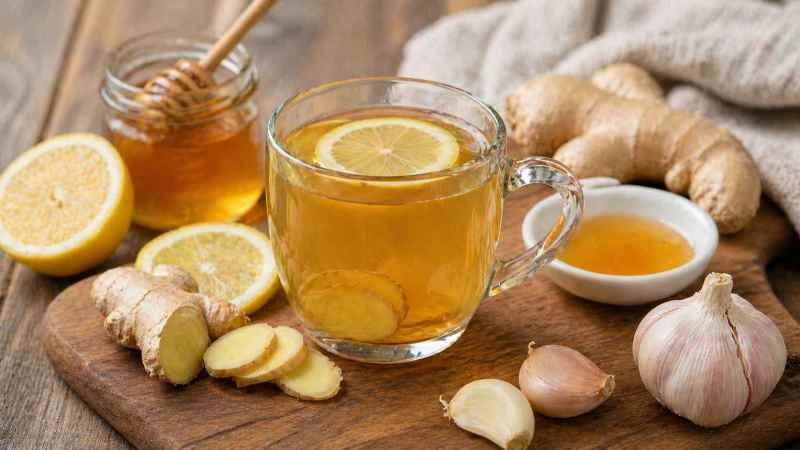 Ramuan alami jahe, madu, dan lemon dipercaya membantu meredakan batuk serta melegakan tenggorokan secara alami.