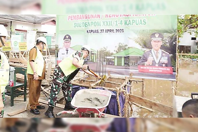 Perkuat Penegakan Hukum, Kantor Subdenpom Kapuas Mulai Dibangun