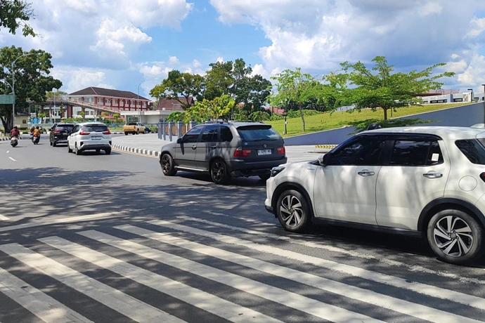 Kondisi cuaca di Bundaran Besar, Kota Palangka Raya pada Senin (204). (JefrieProkalteng)
