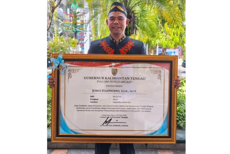 Sukses Melindungi Generasi Muda dari Narkoba, Kapolres Terima Penghargaan dari Gubernur Kalteng