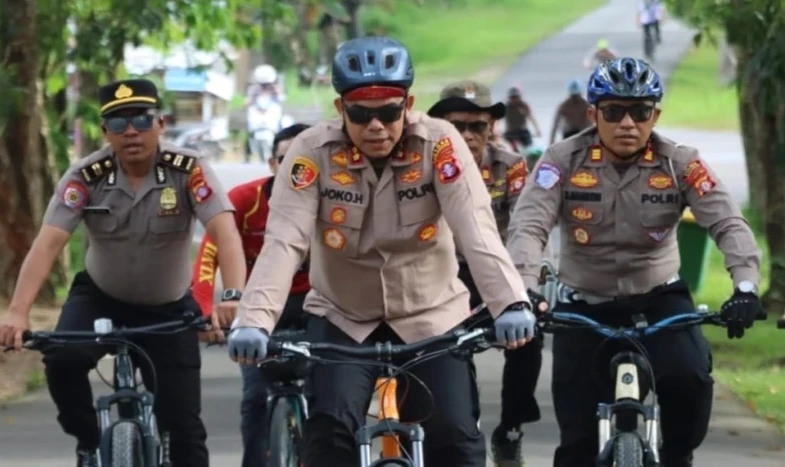 Patroli Sepeda Polres Lamandau, Cara Unik Irit BBM dan Dekat dengan Warga