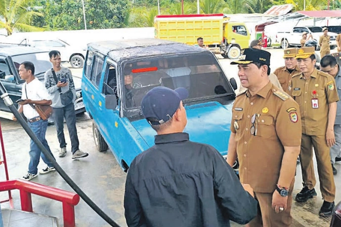 Cek Stok Bbm, Bupati Barito Utara Tinjau Spbu Perusda