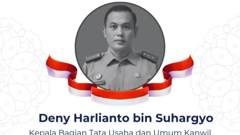 Kabar Duka, Kabag TU dan Umum Kanwil Kemenkum Kalteng Deny Harlianto Berpulang